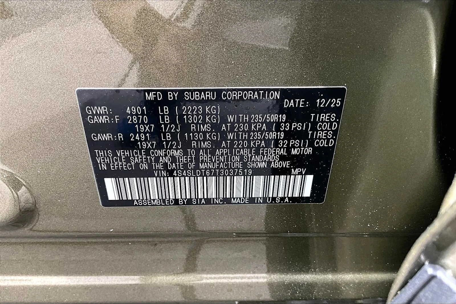 New 2026 Autumn Green Metallic Subaru Touring image 19
