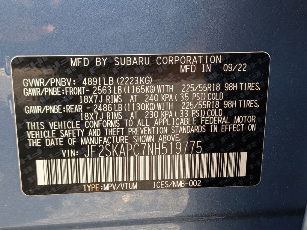 Used 2022 Blue Subaru Limited image 32