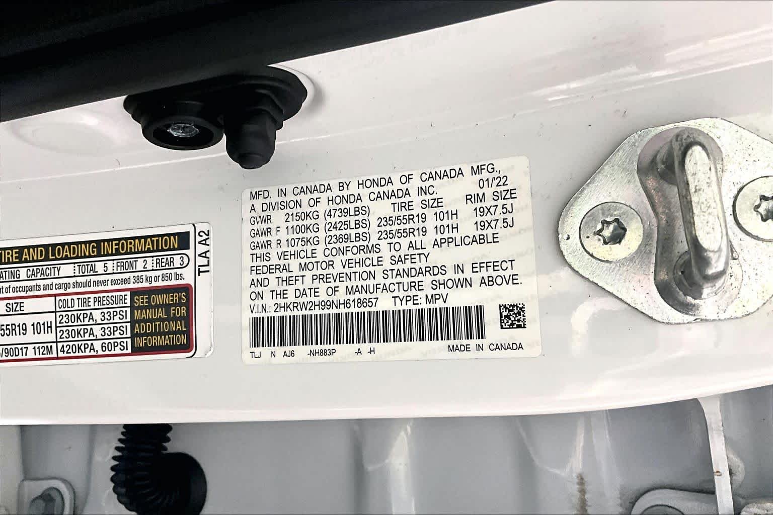 Used 2022 Platinum White Pearl Honda Touring image 34