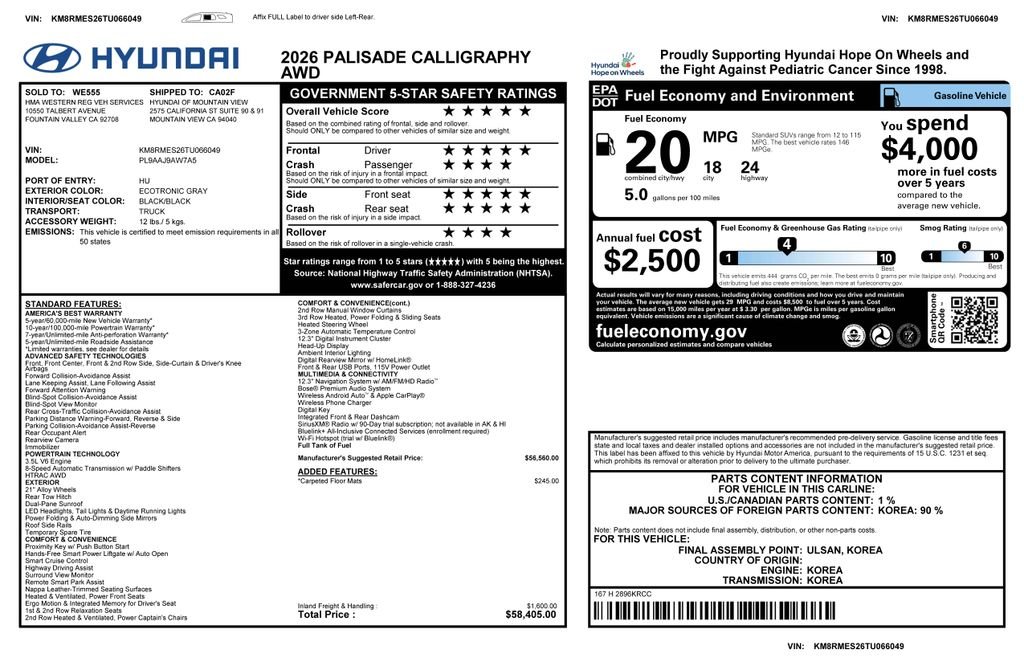 Certified Used 2026 Gray Hyundai Calligraphy image 4