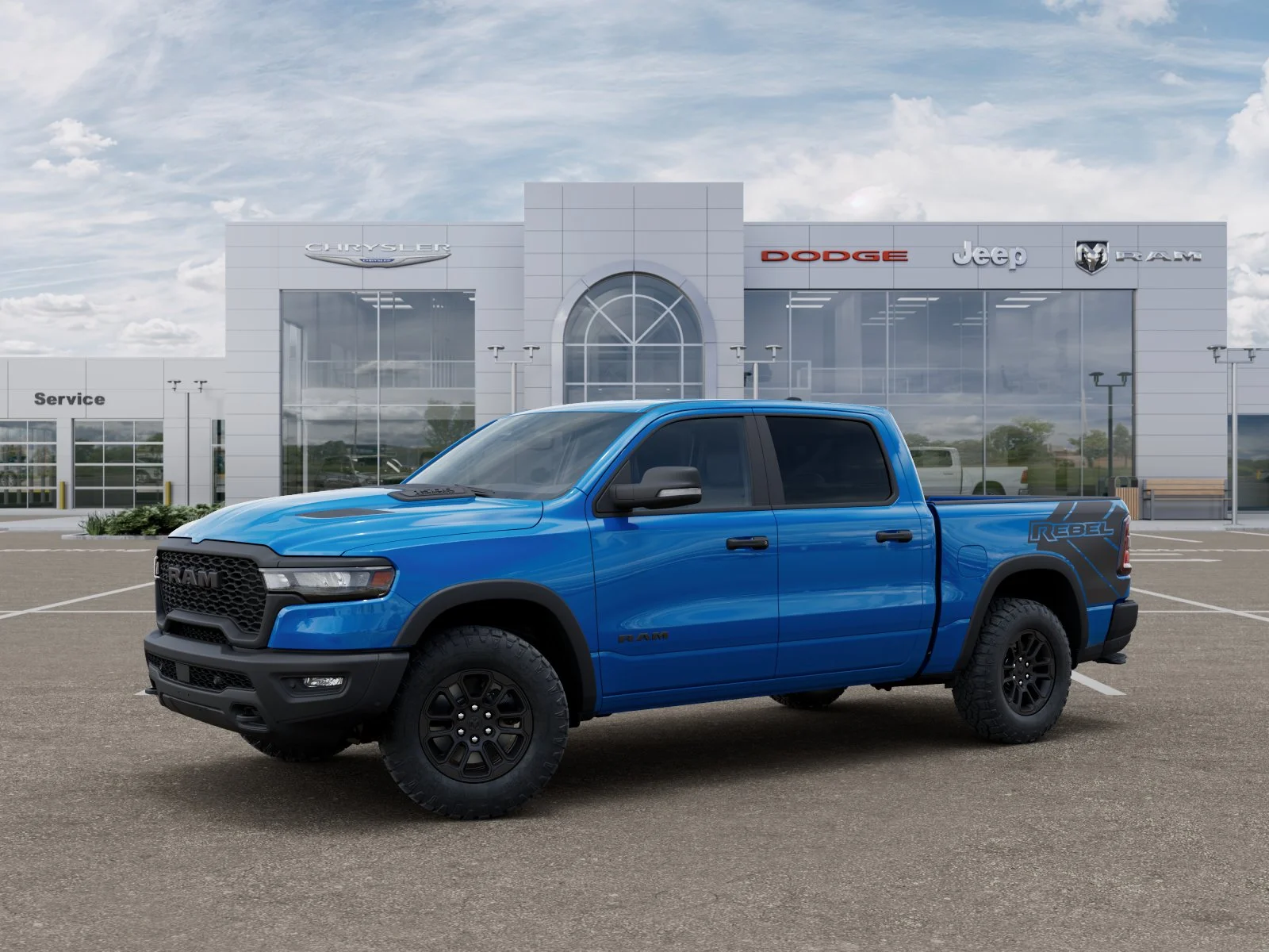 New 2026 Hydro Blue Pearl-Coat Exterior Paint RAM Rebel image 2