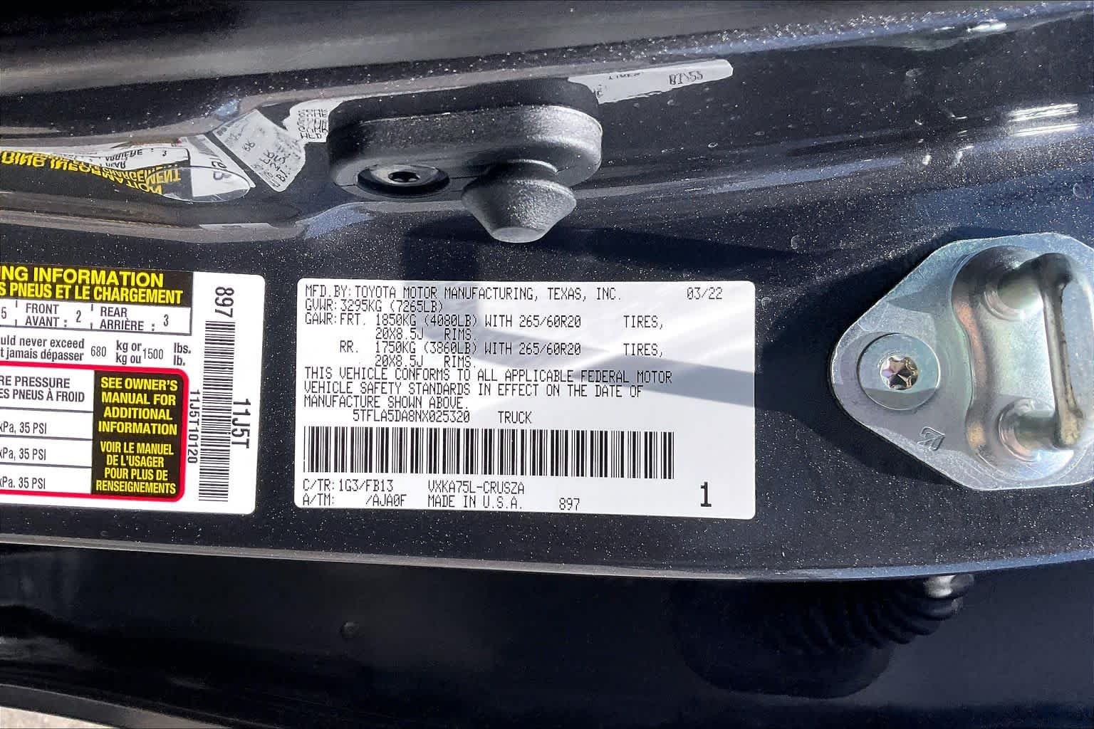 Used 2022 Magnetic Gray Metallic Toyota SR5 image 33