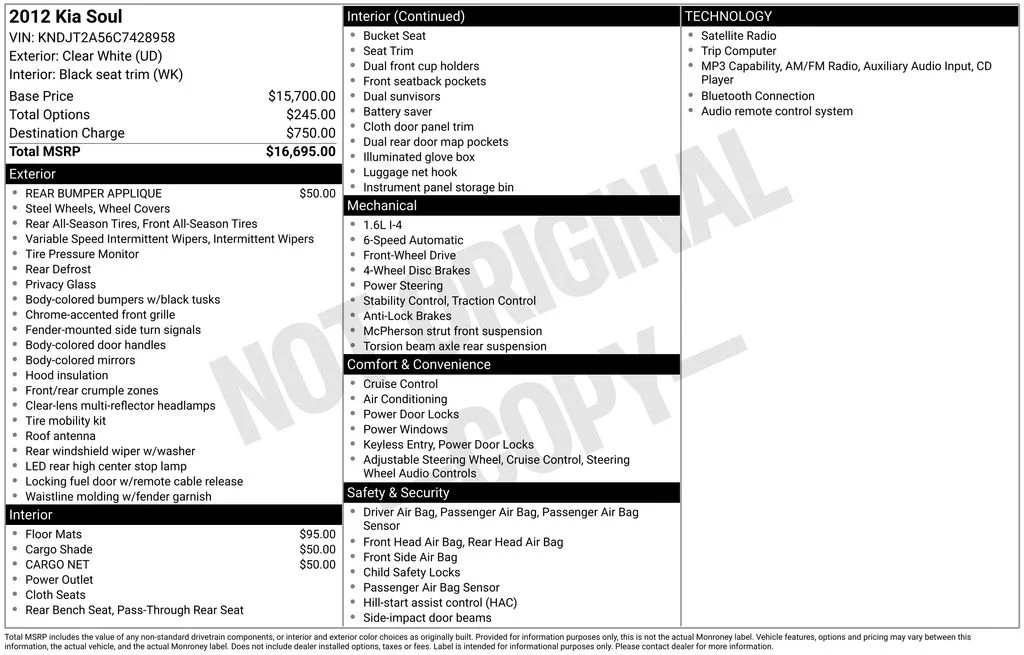 Used 2012 Clear White Kia Base image 3