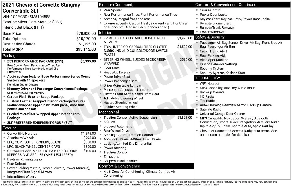 Used 2021 Silver Chevrolet Stingray image 54