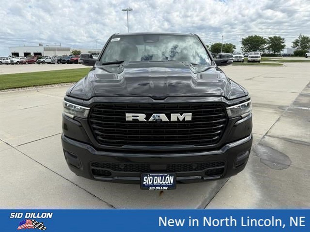 New 2026 Diamond Black Crystal Pearl-Coat Exterior Paint RAM Laramie Crew Cab 4x4 5