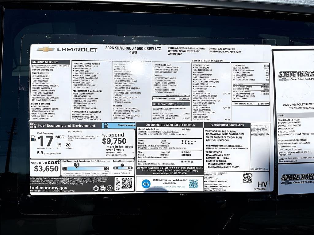 New 2026 Chevrolet Silverado 1500 LTZ 4D Crew Cab