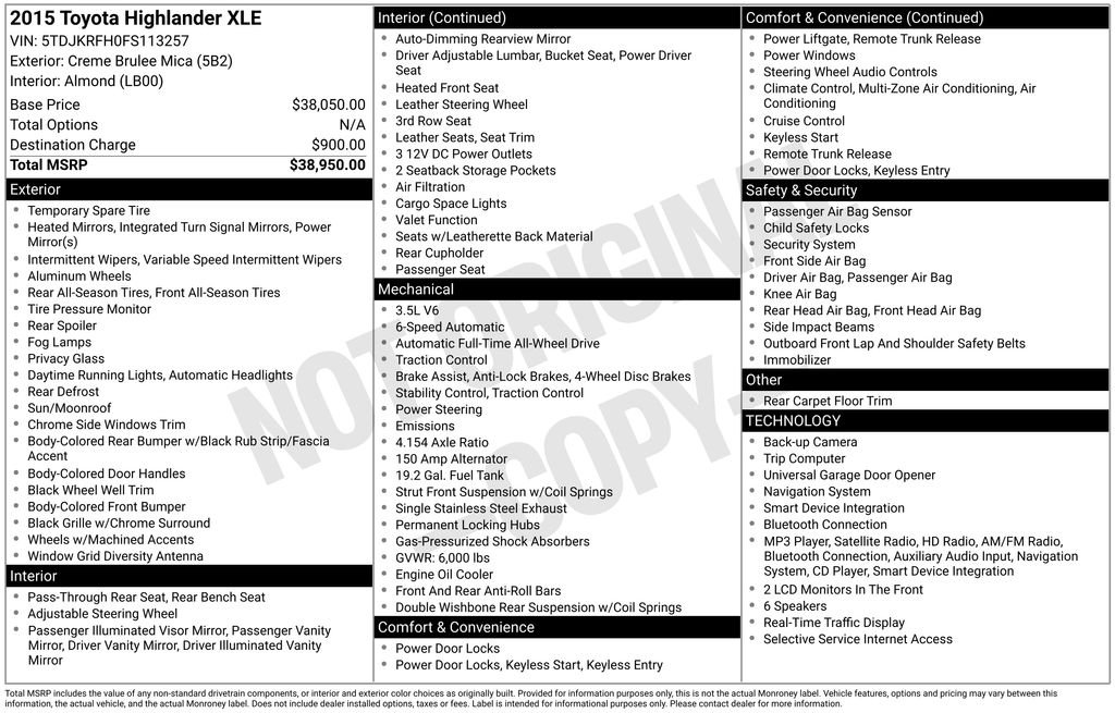 Used 2015  Toyota XLE V6 image 9