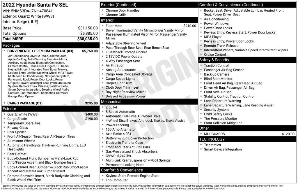 Used 2022 White Hyundai SEL image 17