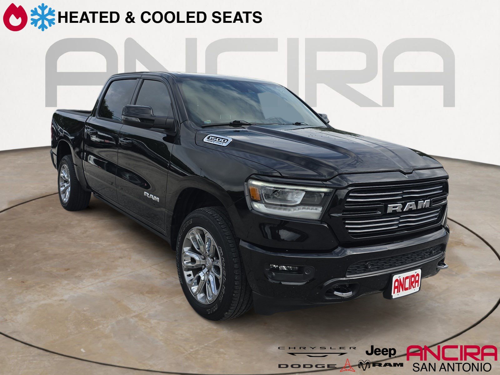 Certified Used 2024 Diamond Black Crystal Pearlcoat Ram Laramie image 1