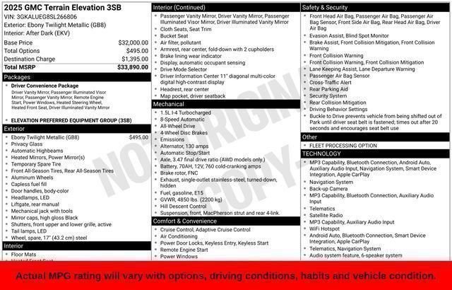 Used 2025 Black GMC Elevation image 59