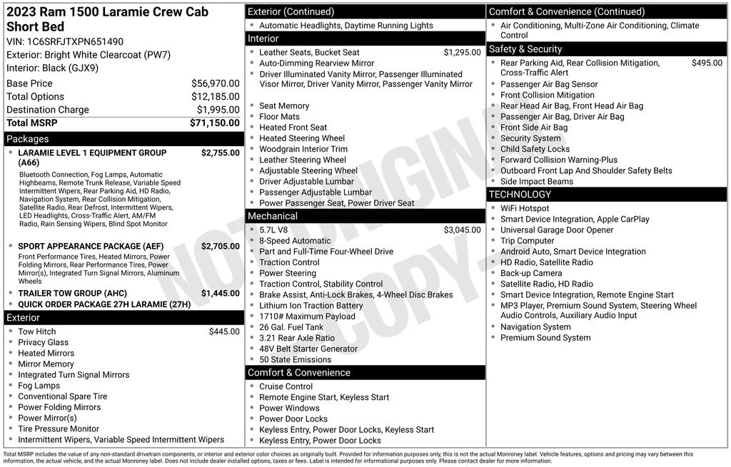 Used 2023 White Ram Laramie image 34