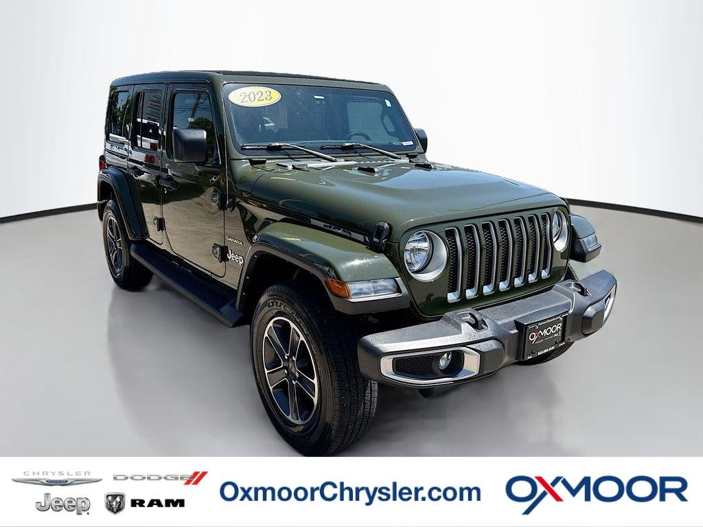 Used 2023 Sarge Green Clearcoat Jeep Sahara image 1