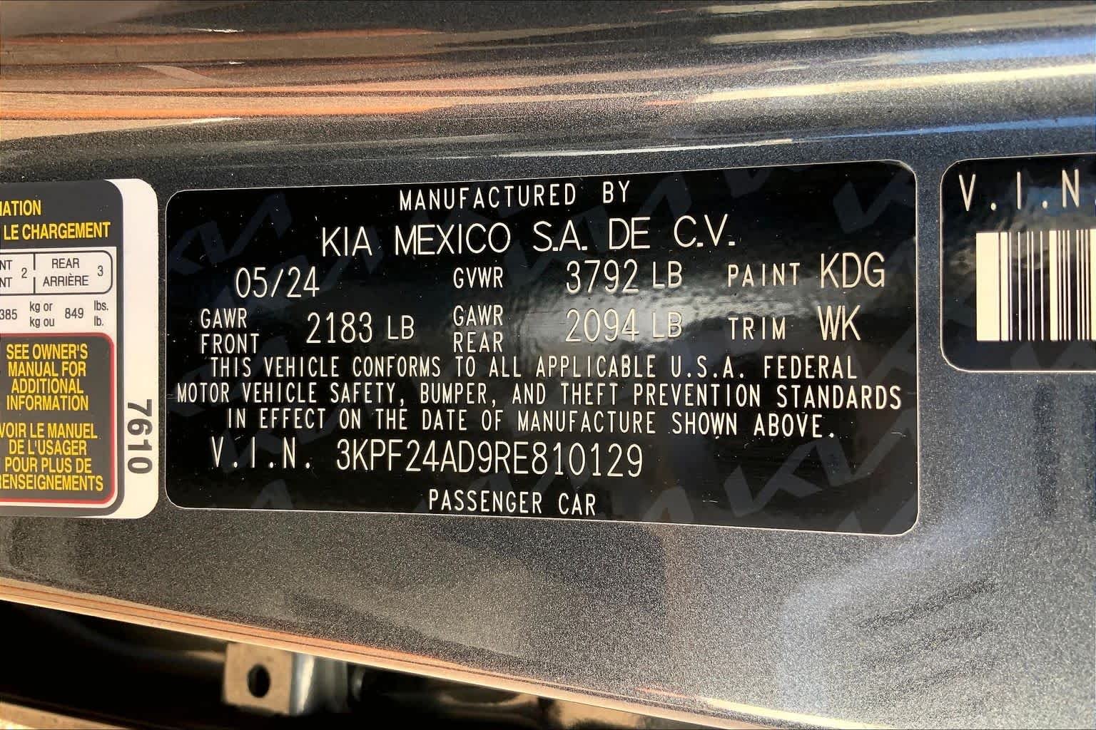 Used 2024 Gravity Gray Kia LXS image 34