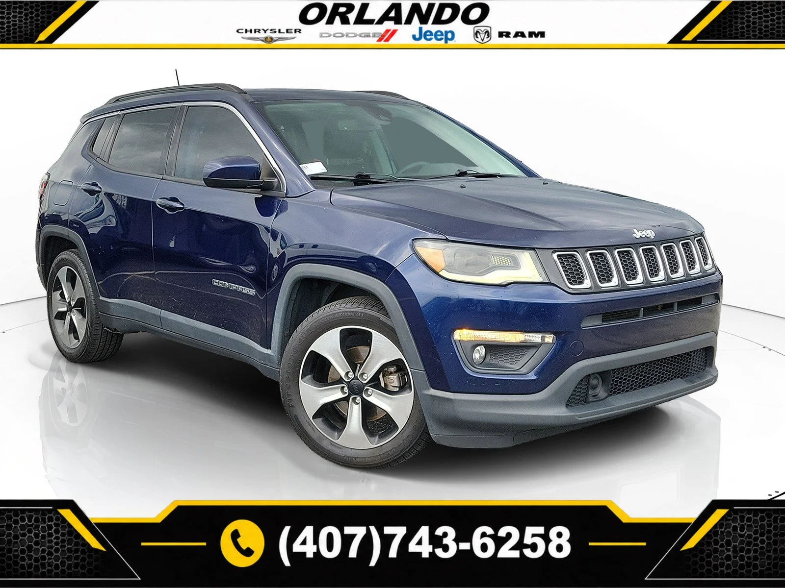 Used 2020 Jazz Blue Pearlcoat Jeep Latitude w/Sun/Safety Pkg image 1