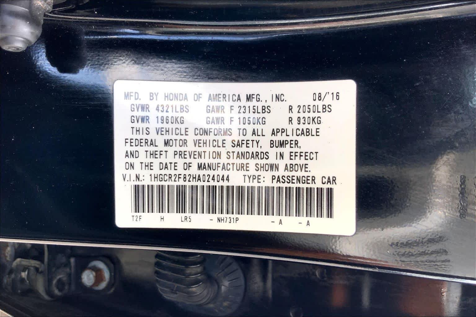 Used 2017 Crystal Black Pearl Honda EX-L image 36