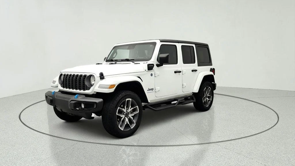 Used 2024 Bright White Clearcoat Jeep Sport S 4x4 w/ Convenience Group & Black Hard Top image 1