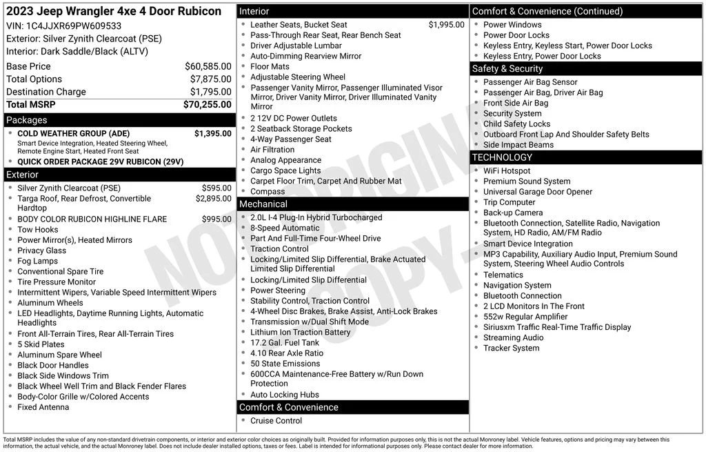New 2023 Silver Zynith Clear-Coat Exterior Paint Jeep Rubicon 4xe image 4