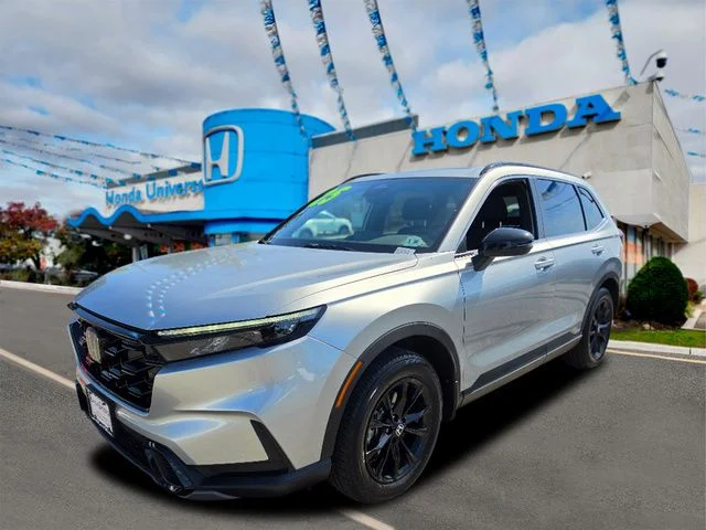 Certified Used 2025 Solar Silver Metallic Honda HYBRID AWD SPORT image 1