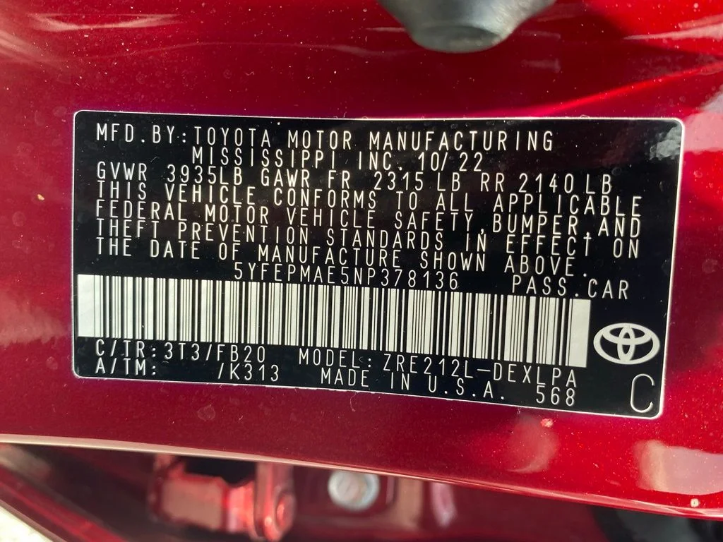 Used 2022 Red Toyota LE image 20