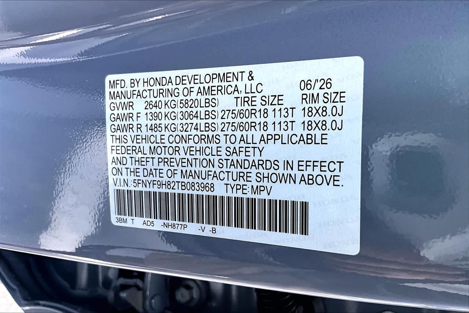 New 2026 Sonic Gray Pearl Honda TrailSport Elite image 14