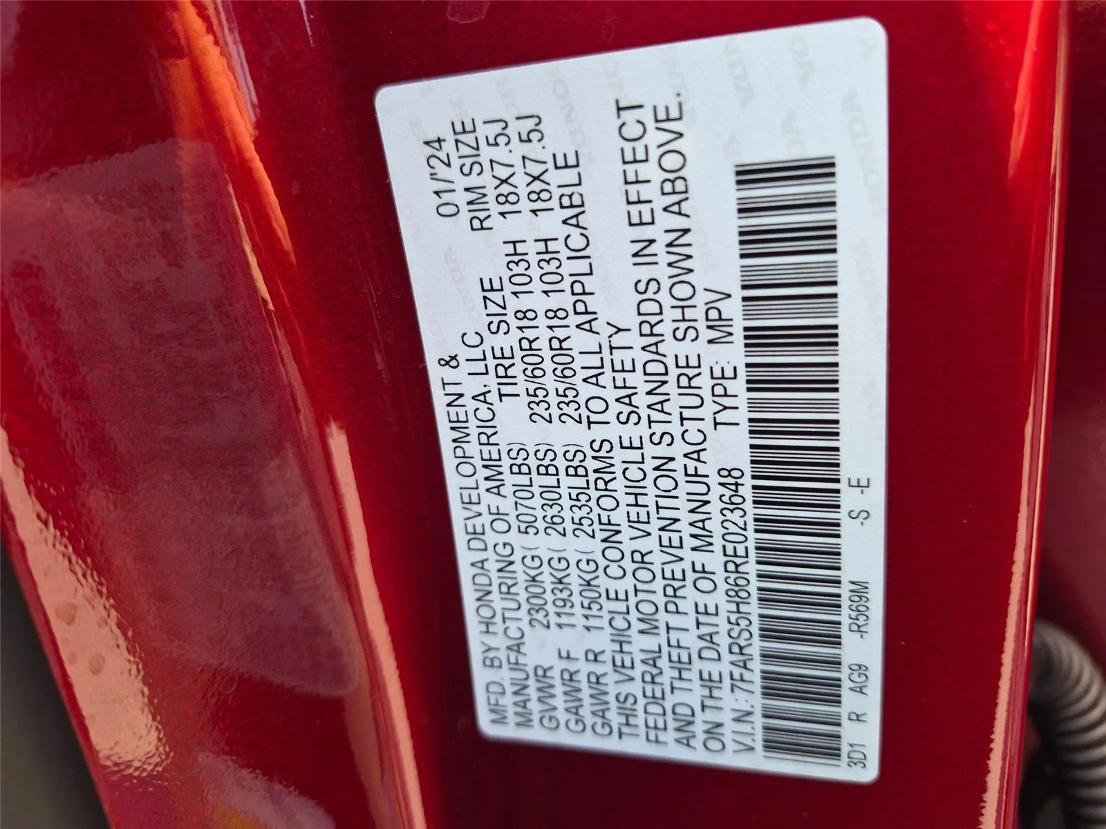 Used 2024 Radiant Red Metallic Honda Sport-L image 34
