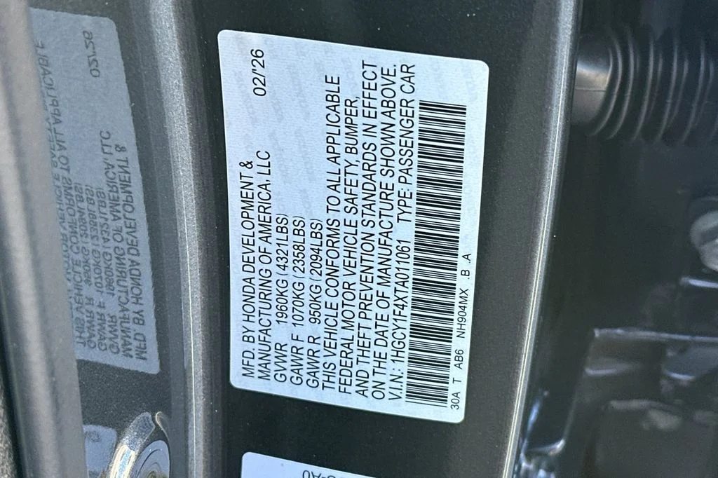 New 2026 Meteorite Gray Metallic Honda SE image 32