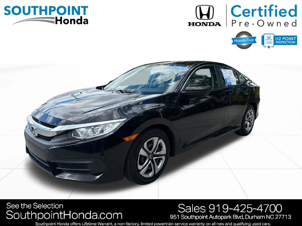 Certified Used 2018 Crystal Black Pearl Honda LX image 3