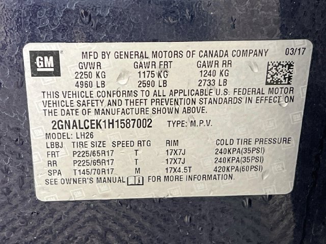 Used 2017 Blue Chevrolet LT image 8