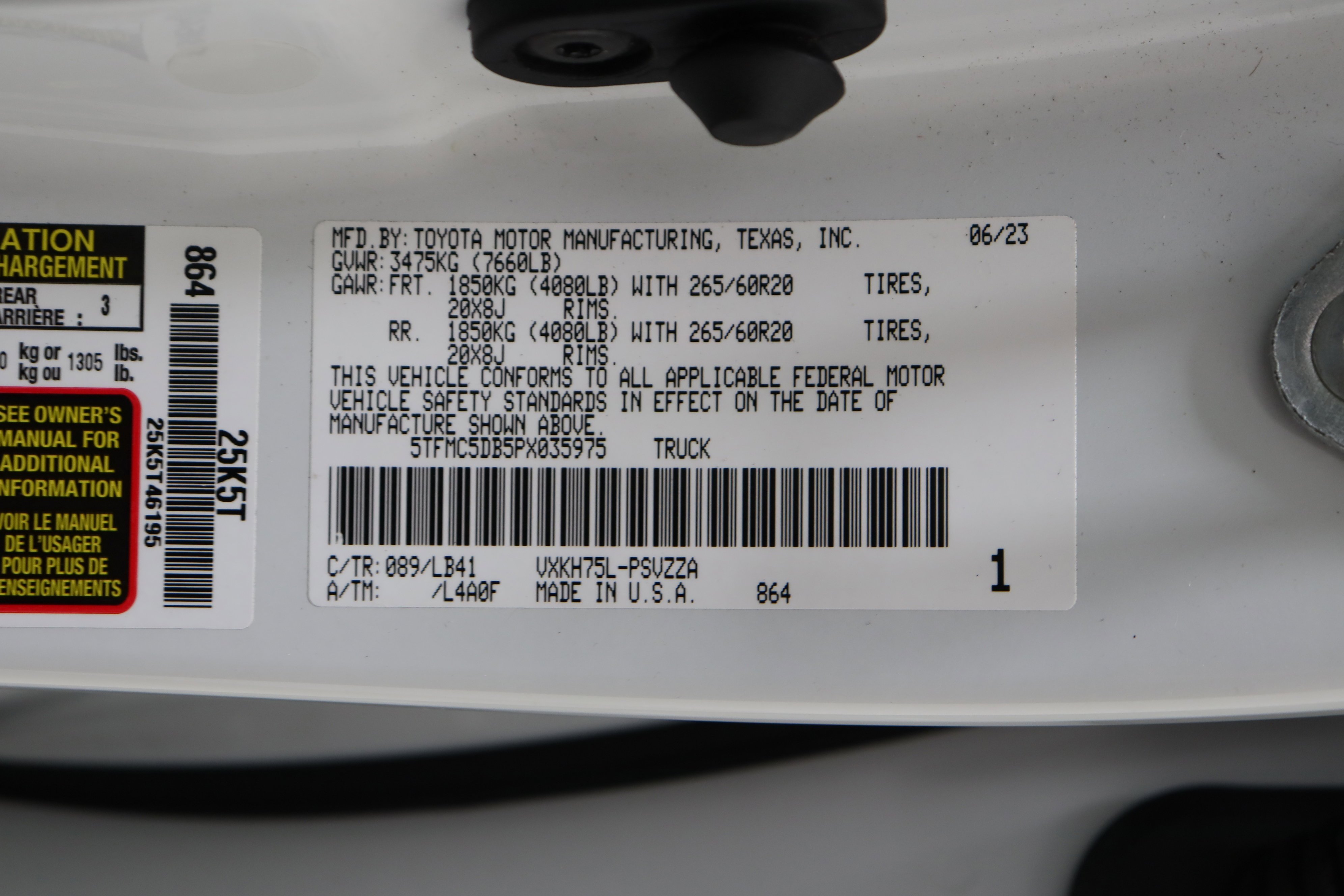Used 2023 Wind Chill Pearl Toyota 1794 Edition Hybrid 3.4T image 48
