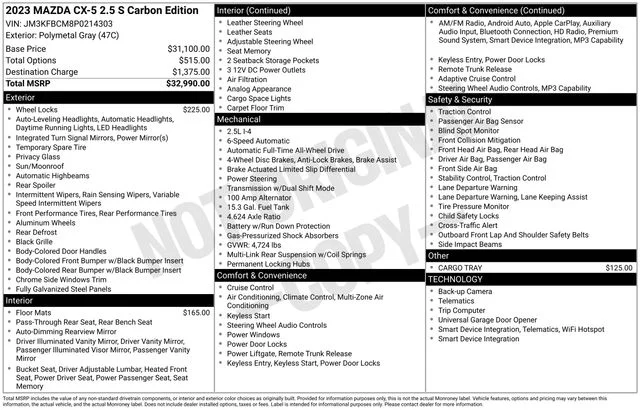 Used 2023 Gray Mazda 2.5 S Carbon Edition image 11