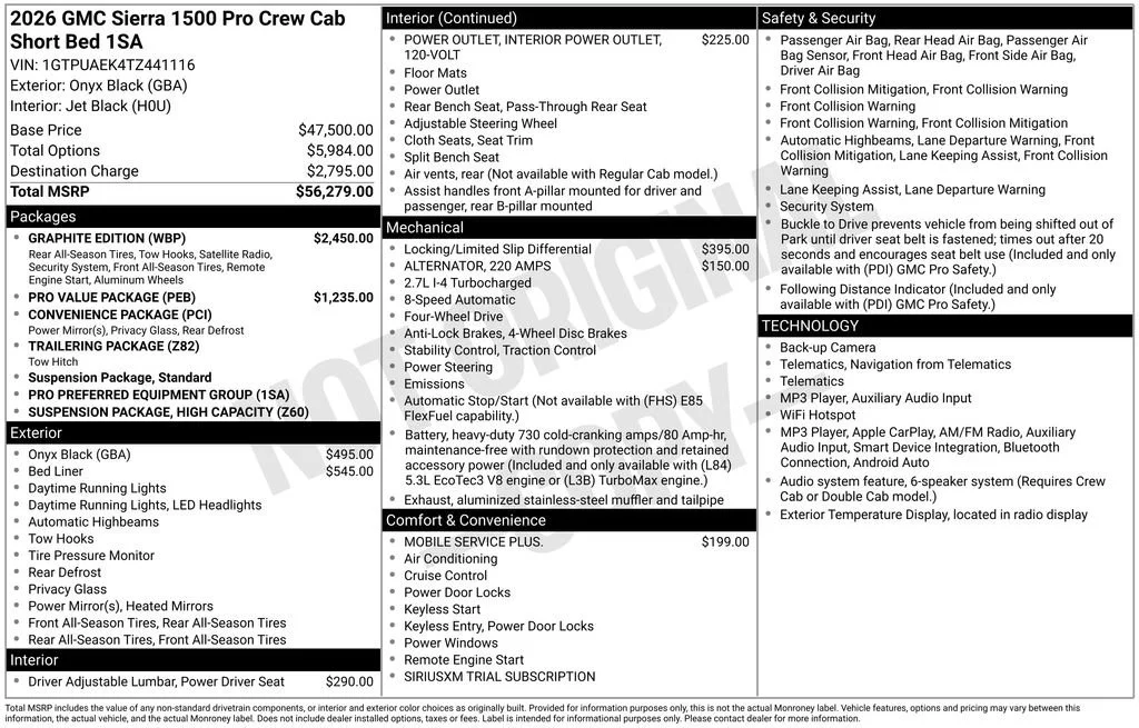 New 2026 Onyx Black GMC Pro image 21