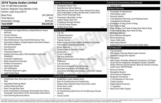 Used 2018 Gray Toyota Limited image 7