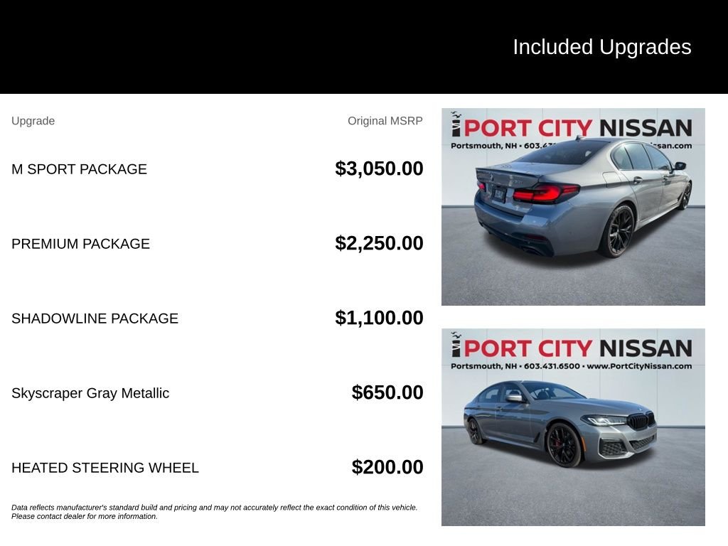 Used 2023 Skyscraper Gray Metallic BMW 530i xDrive m-sport pro w/premium pkg & shadowline trim image 6