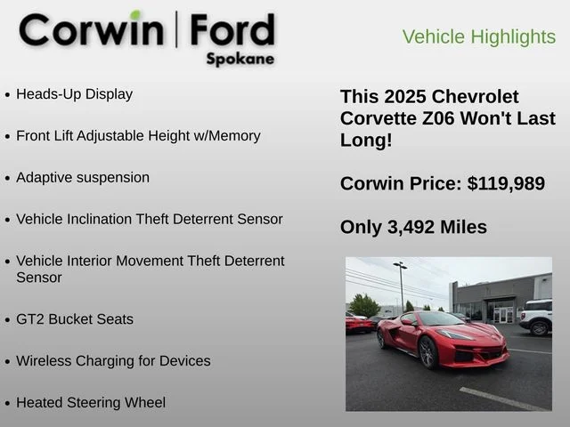 Used 2025 Red Mist Metallic Tintcoat Chevrolet Z06 image 23