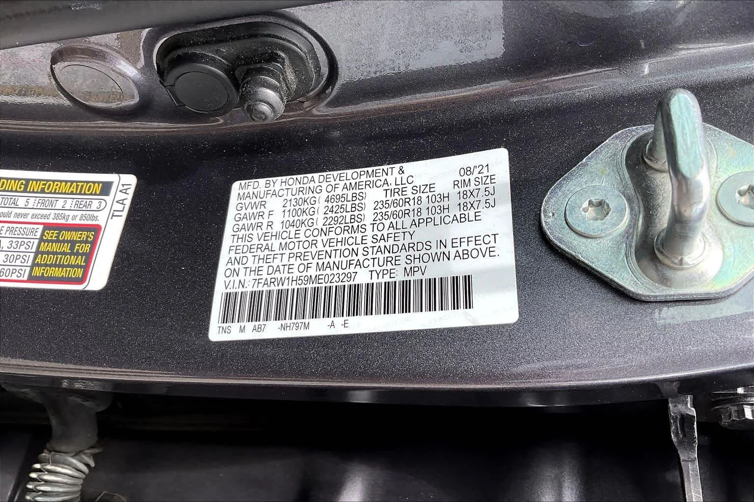 Used 2021 Modern Steel Metallic Honda EX image 34