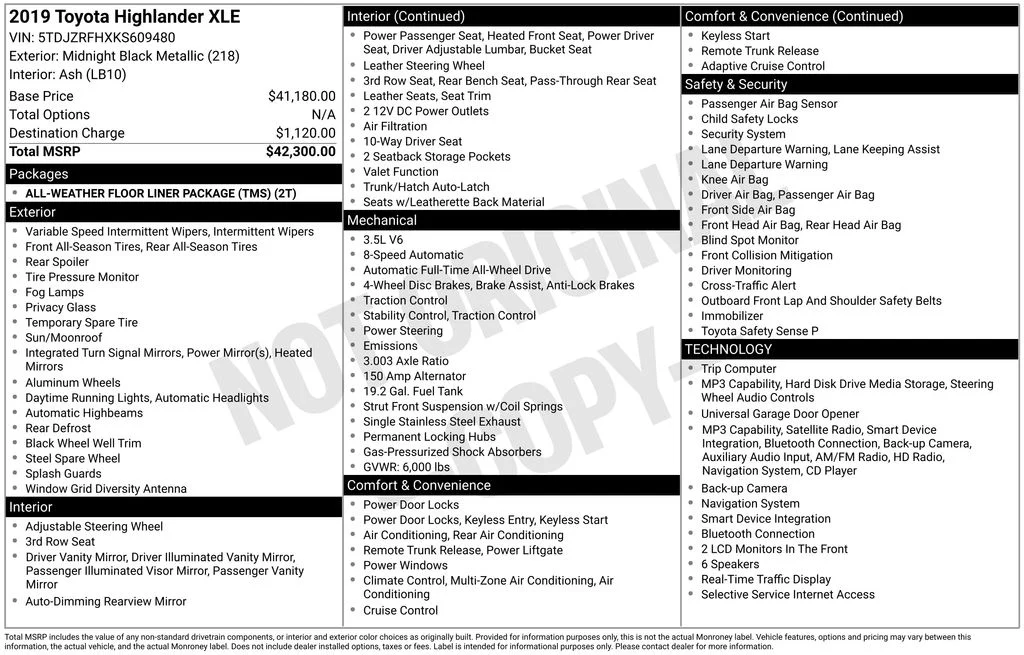 Used 2019 Black Toyota XLE image 17
