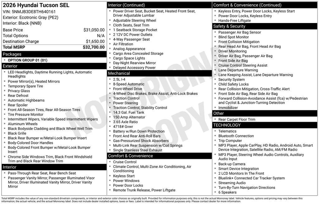 Used 2026 Gray Hyundai SEL image 2