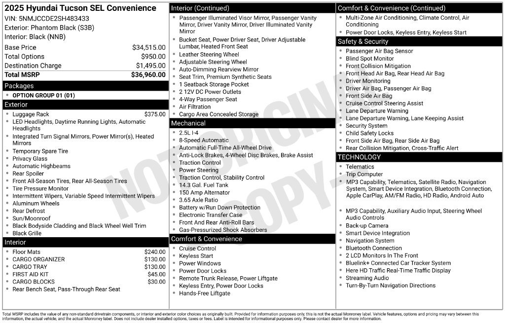 Used 2025 Black Hyundai SEL Convenience image 31