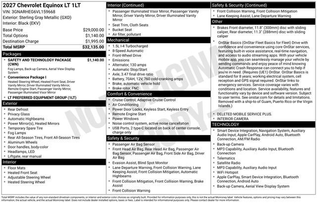 New 2027 Sterling Gray Metallic Chevrolet LT image 32
