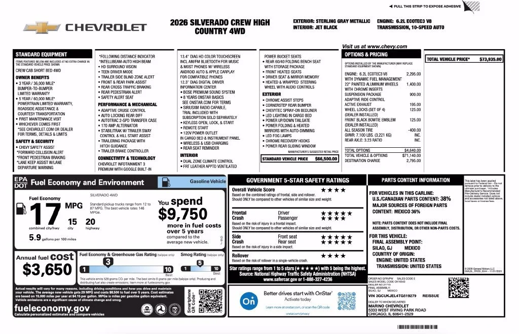 New 2026 Sterling Gray Metallic Chevrolet High Country image 2