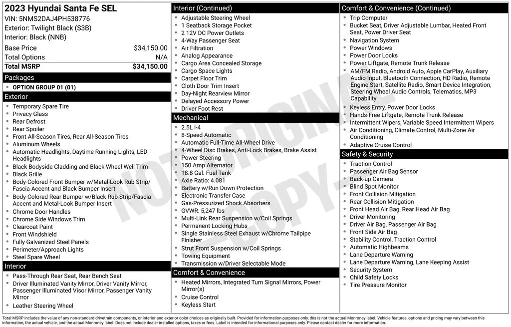 Used 2023 Black Hyundai SEL image 17