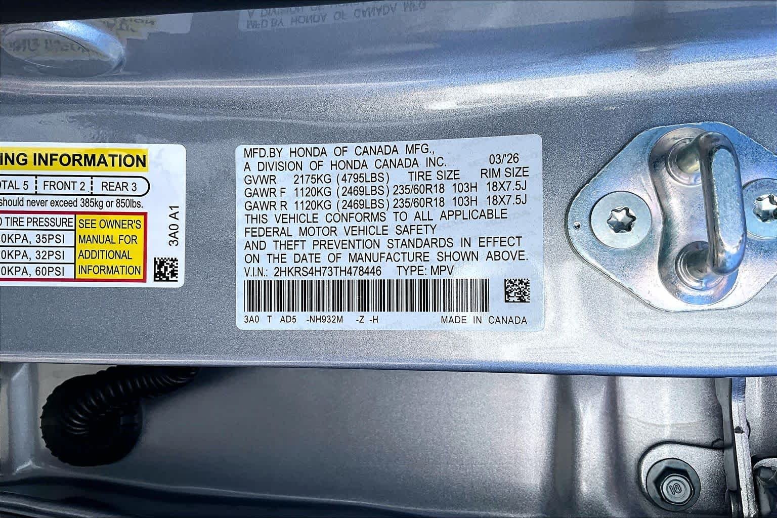 Certified Used 2026 Solar Silver Metallic Honda AWD EX-L image 33