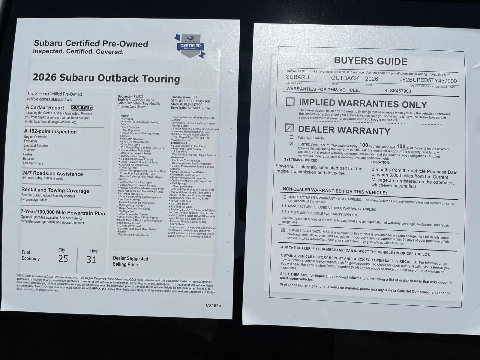 Certified Used 2026 Magnetite Gray Metallic Subaru Touring image 22