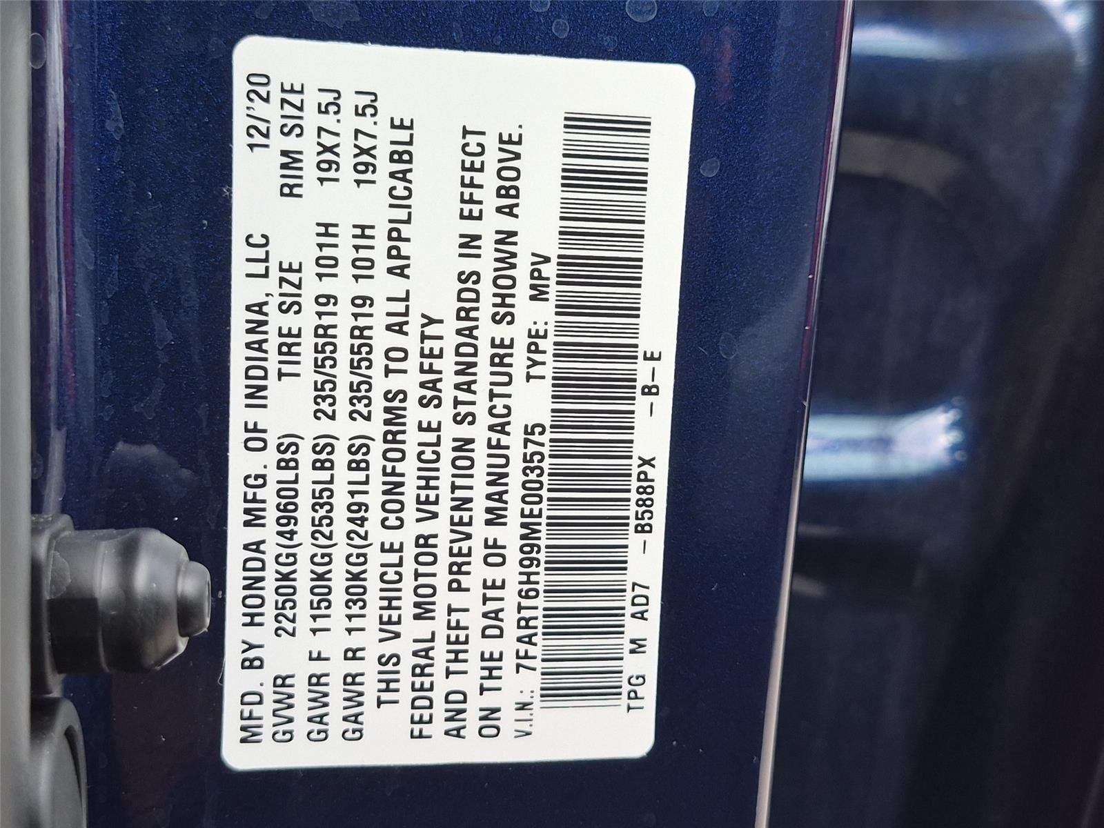 Used 2021 Obsidian Blue Pearl Honda Touring image 42