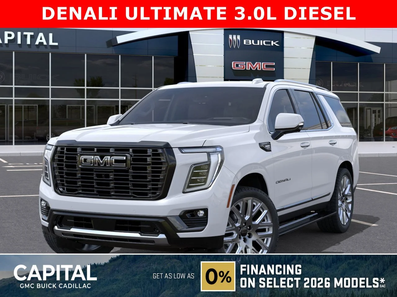 New 2026 Glacier White Tricoat GMC Denali Ultimate image 1