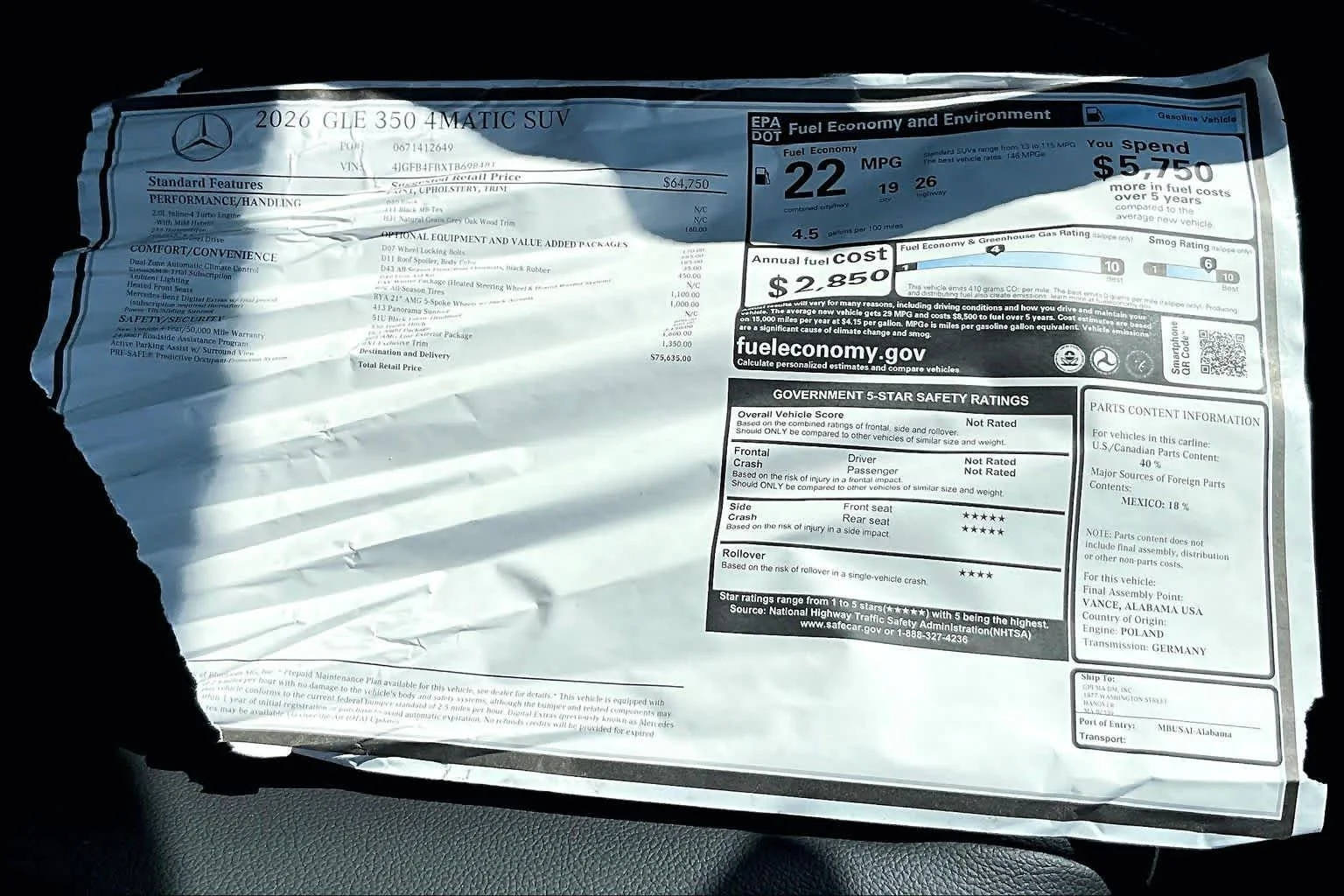 New 2026 040/Black Mercedes-Benz GLE 350 image 19