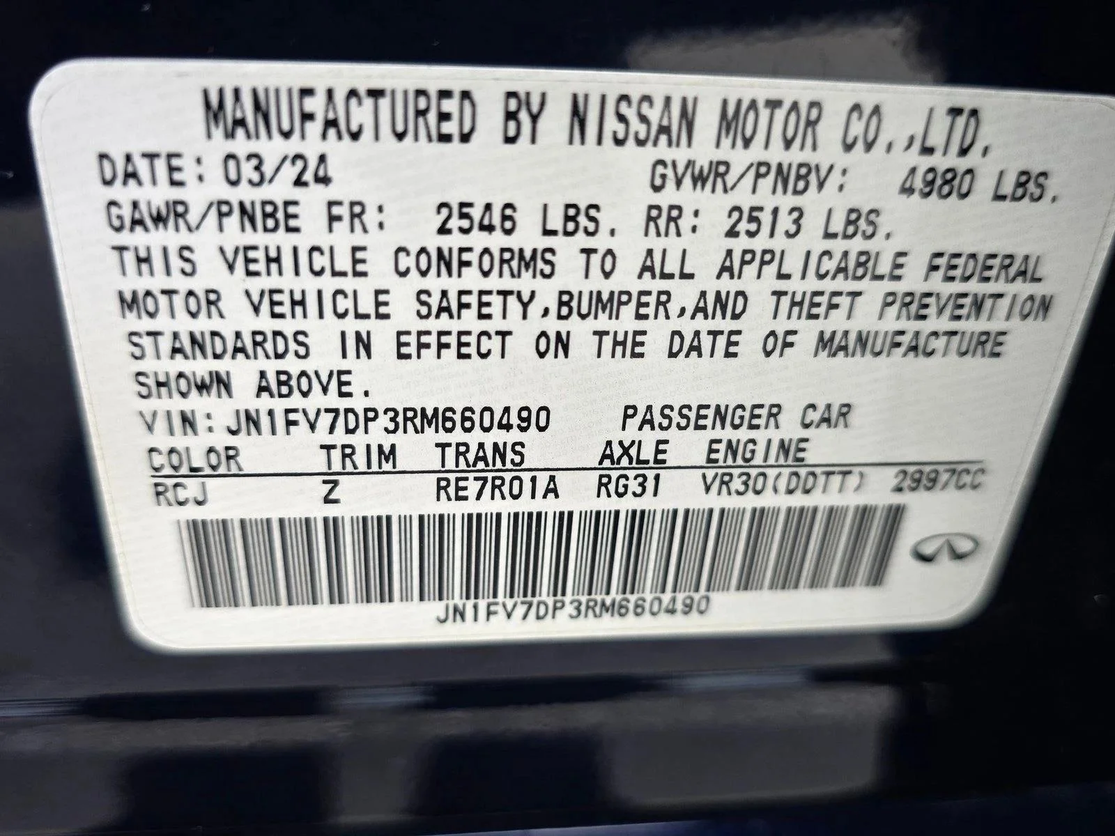 Used 2024 Grand Blue INFINITI RED SPORT 400 image 26