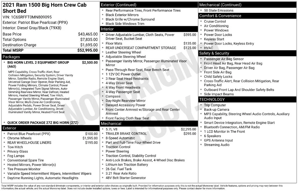 2021 RAM Ram 1500 Pickup Big Horn/Lone Star - Photo 6