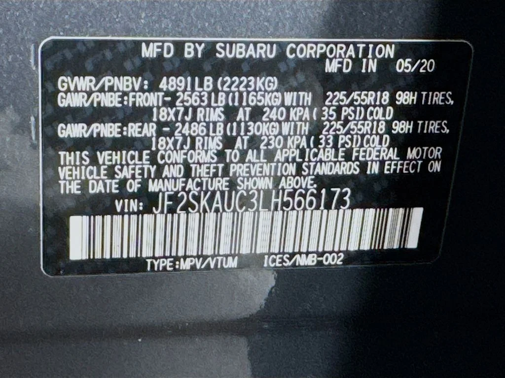 Used 2020 Gray Subaru Limited image 42