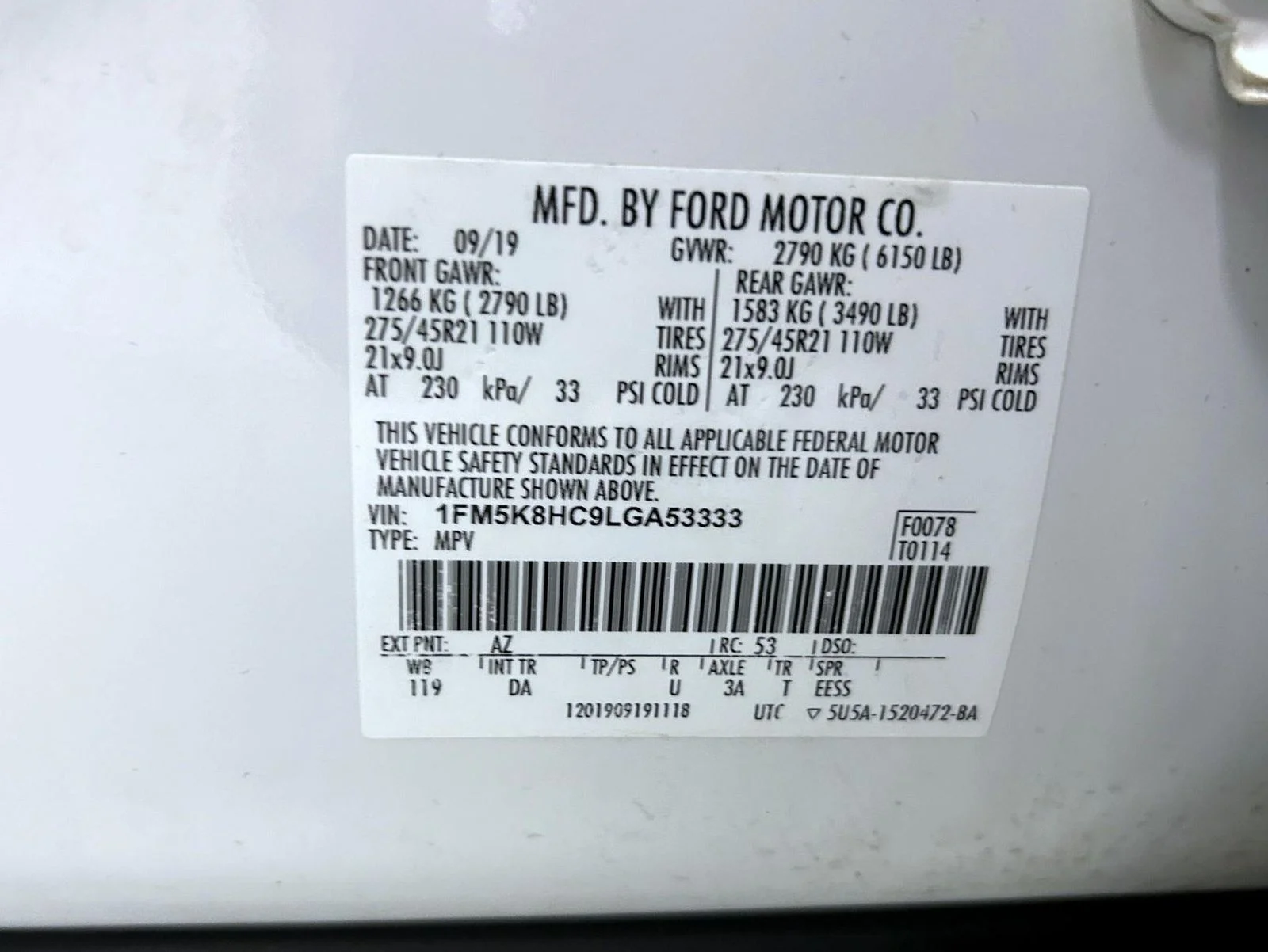 Used 2020 White Ford Platinum image 26
